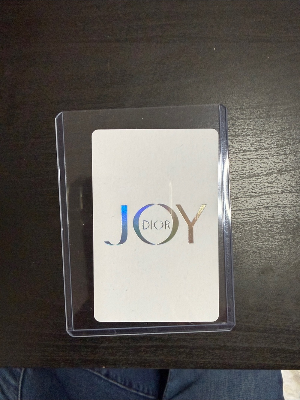 Dior Holographic JOY Playing Card - White with Iridescent Logo
